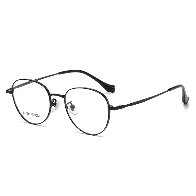 OLLYMURS 새로운 레트로 라운드 순수 티타늄 여성 안경 프레임 패션 간단한 소형 광학 처방 안경 남성 안경