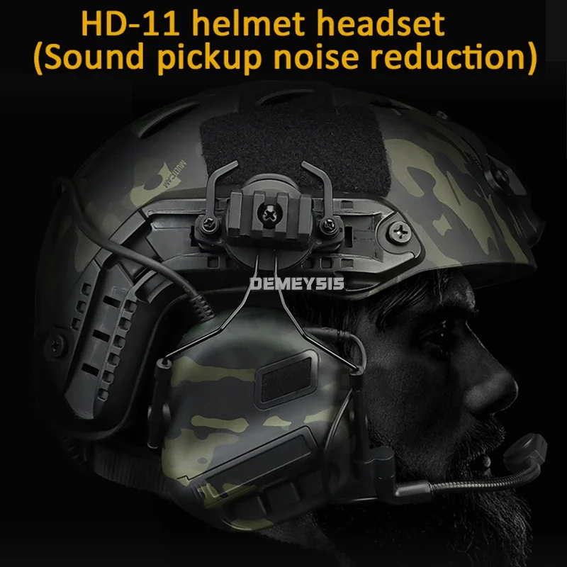 Tactical Headsets Sound Pickup Noise Reduction Shooting Headset CS Wargame Helmet Headset Hunting Protective Headphone