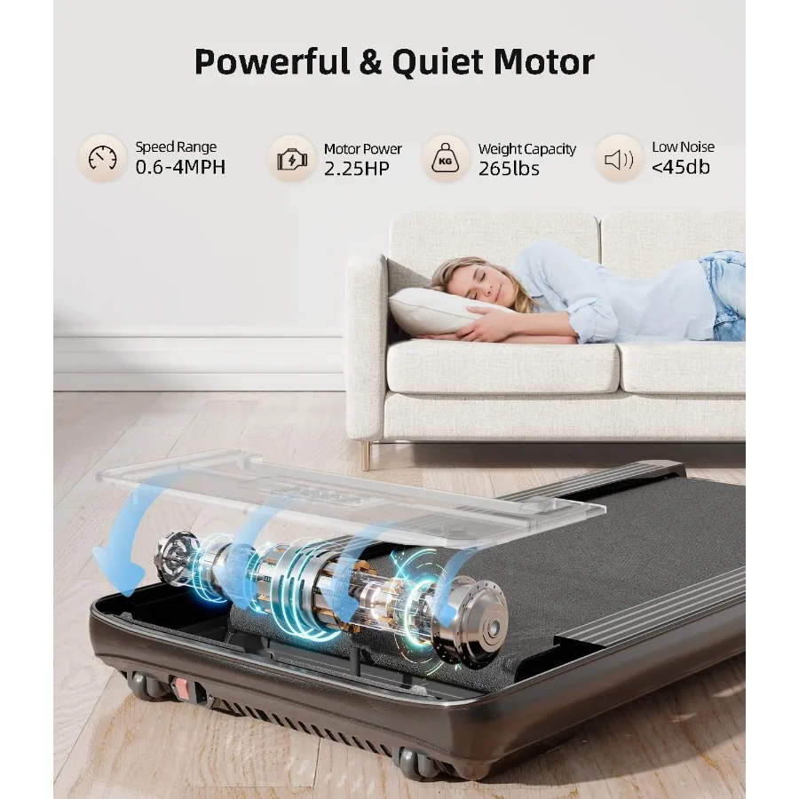 وسادة المشي - جهاز مشي تحت المكتب للمنزل/المكتب، محمول مع شاشة LED للتحكم عن بعد - مثالي لعشاق اللياقة البدنية