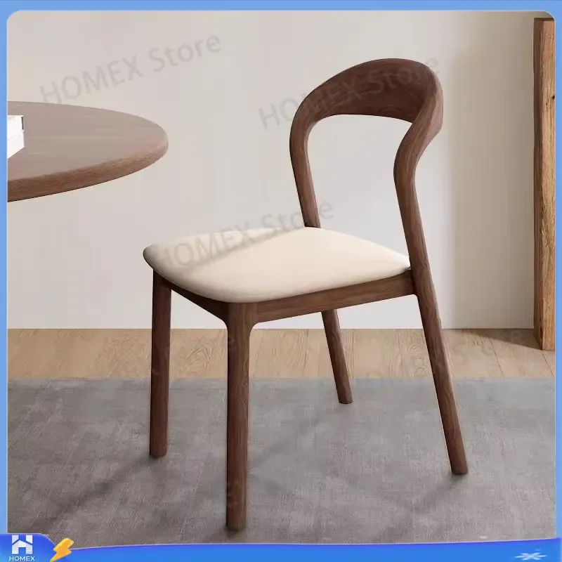 Nordic Solid Wood Dining Chair Modern Minimalist Backrest Stool for Home Study Restaurant Designer Furniture Comfortable
