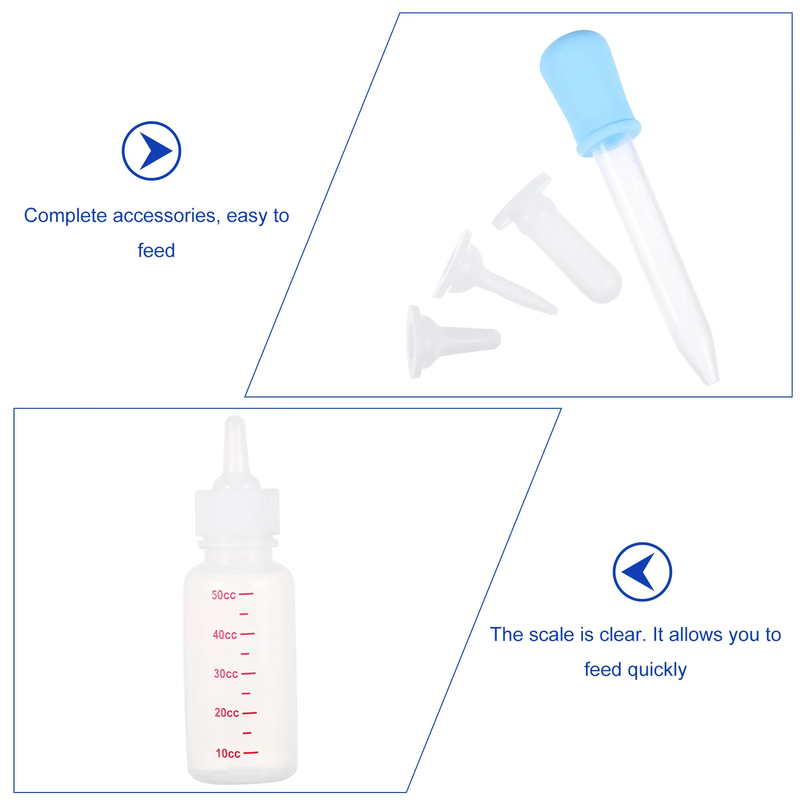 

1Set Safe Pet Dog Feeding Bottle Dropper Large Capacity Durable Material Convenient Newborn Puppy Kitten Feeder