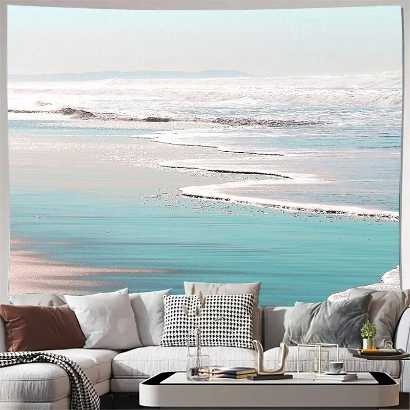 

Гобелен с океанской волной, пляжный настенный подвесной прибрежный домашний декор, морской пейзаж, вибрация, серфинг, художественная комната, эстетический богемный стиль, Gi