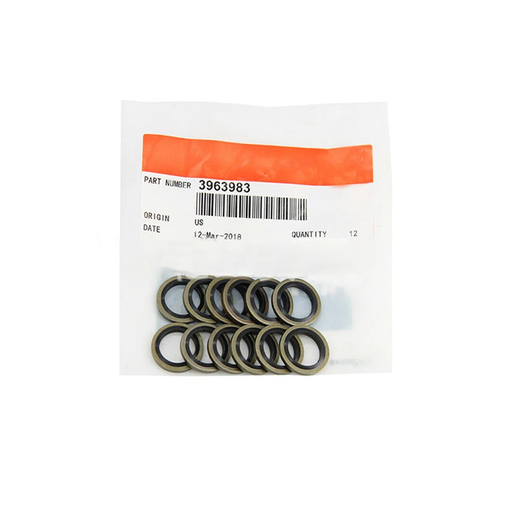 12Pcs Bolt Seals Fuel Line Sealing Kit for Cummins 6BT5.9 ISBe ISDe 3963983 3935171 3283280