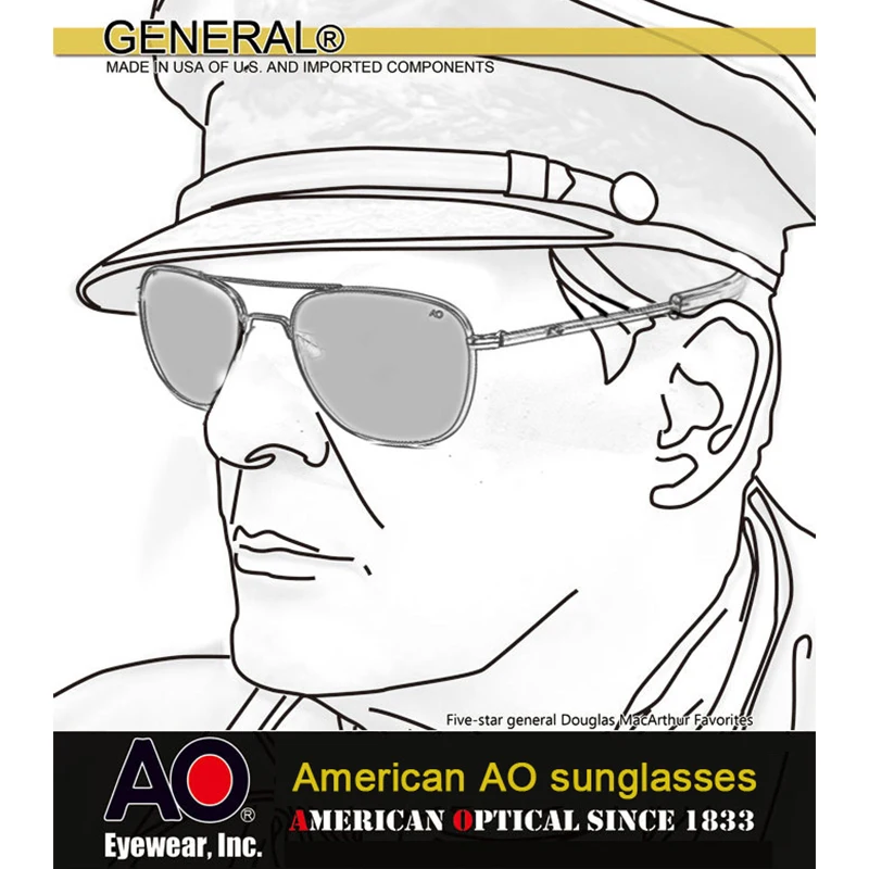 

AO Sunglasses Man America Military Aviation Pilot Sun Glasses Glass Lens Woman Luxury Brand Gafas De Sol Hombre