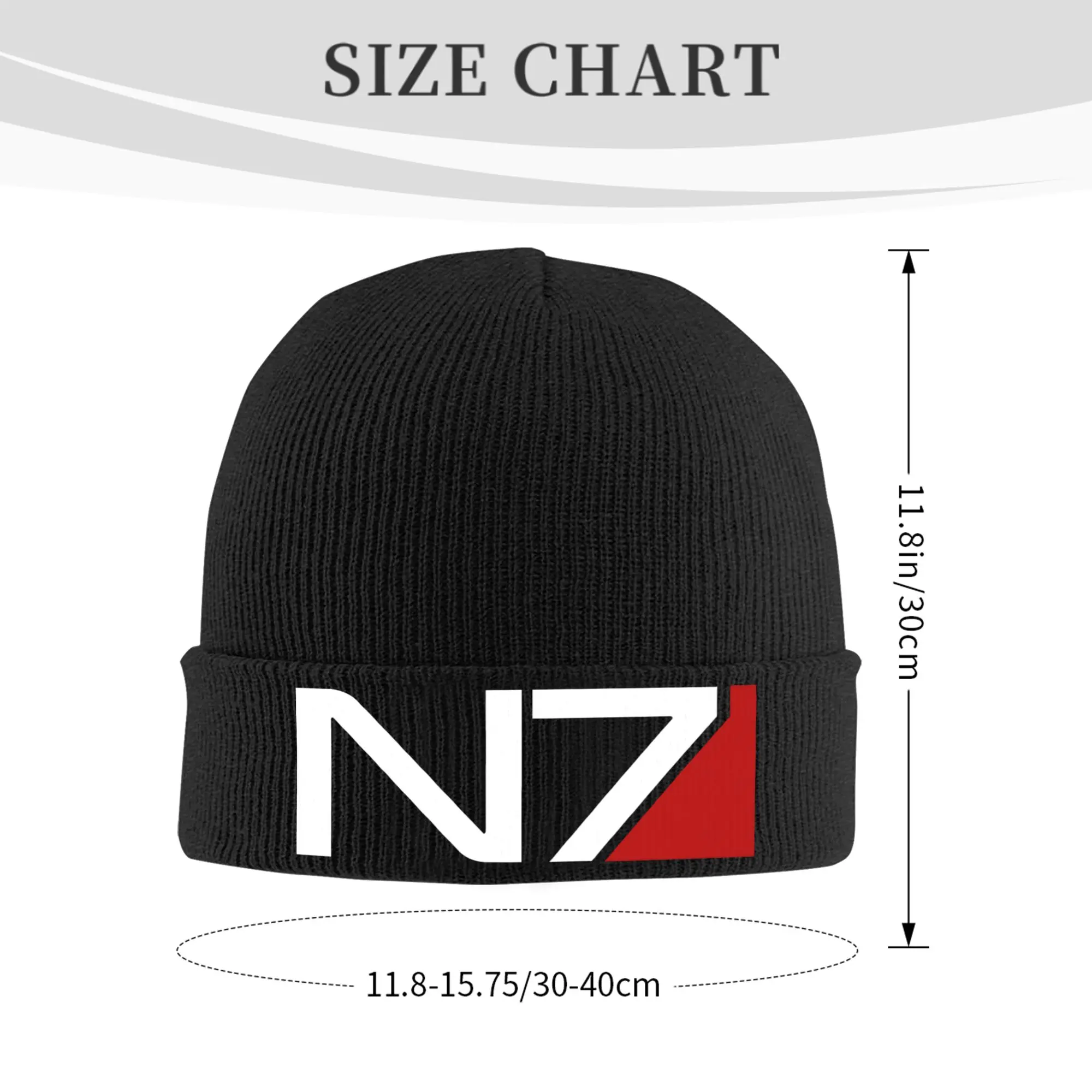 Custom N7 Mass Effect  Skullies Beanies Caps For Men Women Unisex Street Winter Warm Knitting Hat Adult Video Game Bonnet Hats