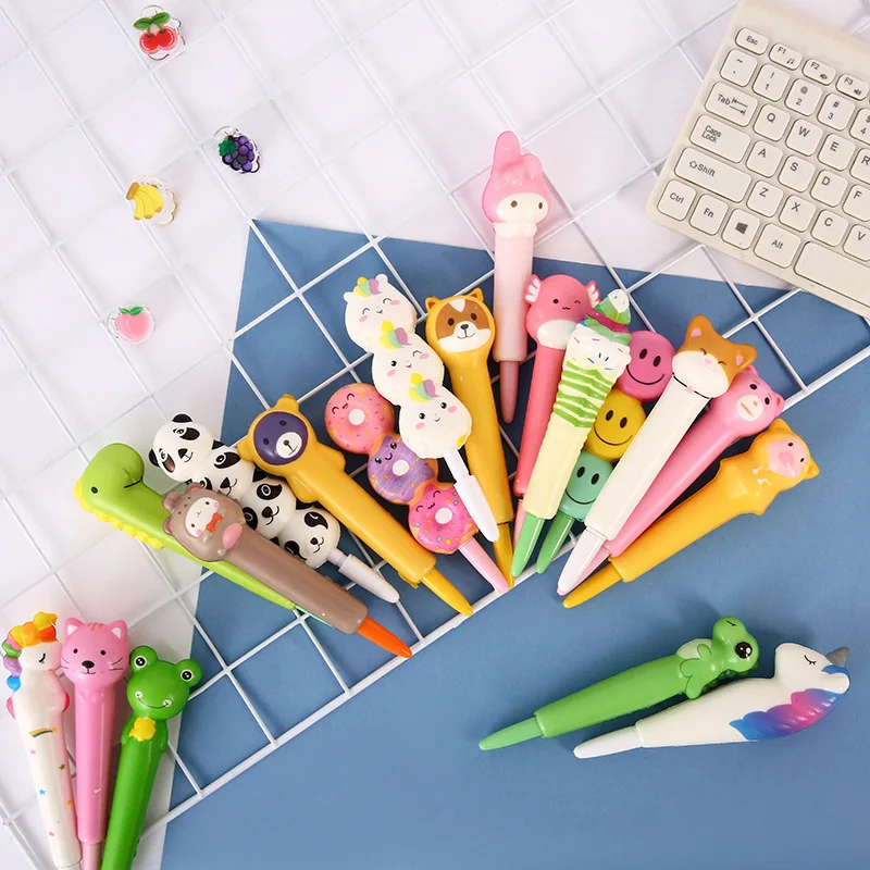 

Creative Children's Pressure Relief Pen Soft Rebound Writing Tool Cartoon Gel Pen School Office Uses Pressure Relief Neutral Pen