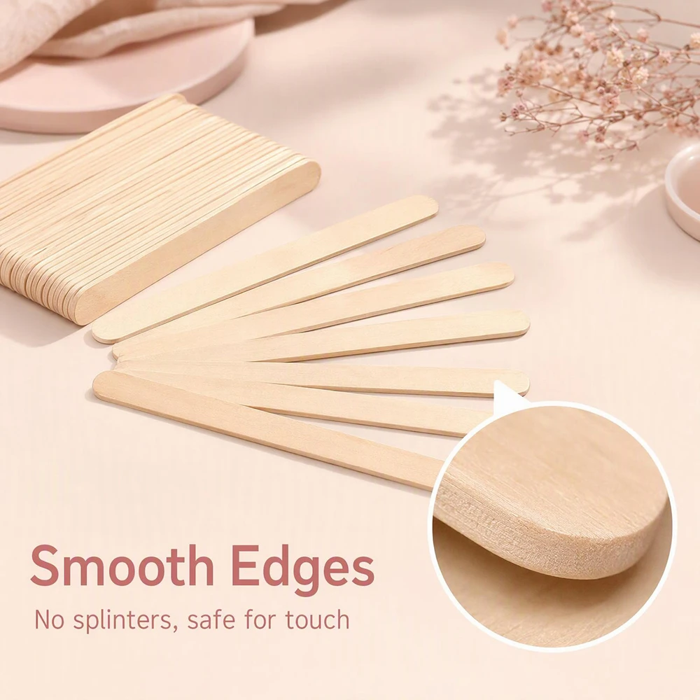 300Pcs Orange Sticks For Nails Wooden Cuticle Pusher Sticks Manicure Pedicure Waxing Sticks Facial Hair Removal Nail Care Tools