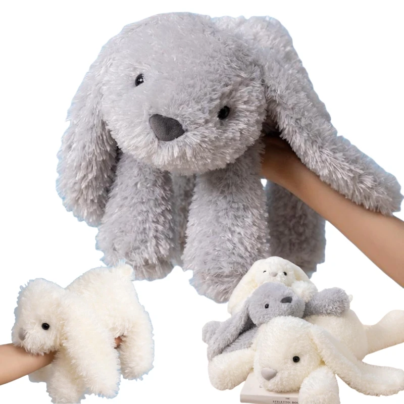 35/45/70cm New Cartoon Kawaii Rabbit Plush Doll Pillow Hot Sale Super Soft White Grey Rabbit Plush Toy For Girls Birthday Gift