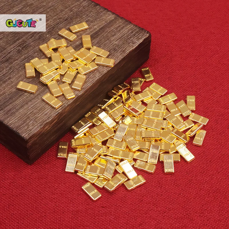 50 stks/set Poppenhuis Miniatuur Gouden Bars Model Voor Poppenhuis Decor Kids Fantasiespel Speelgoed Gift