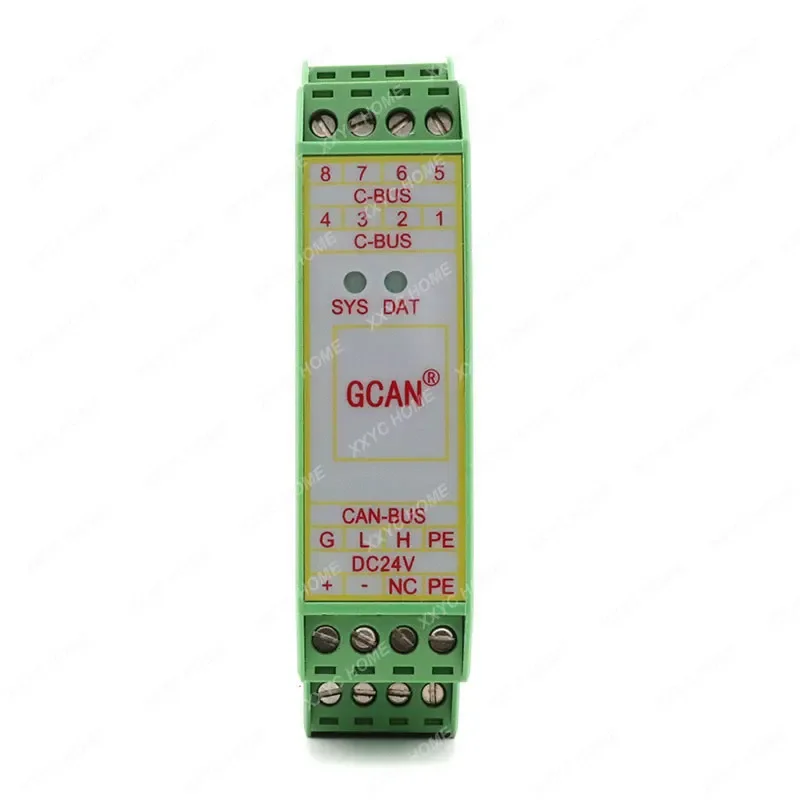 Industrial grade Modbus RTU to CAN bus converter gateway with DIN rail GCAN-204