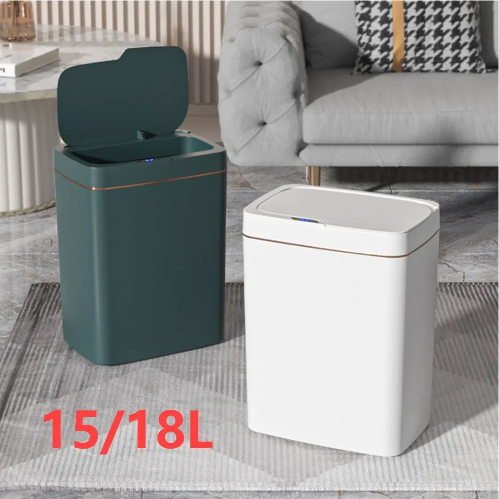 15/18L Smart Sensor Trash Can Wall Mounted Wastebasket Waterproof Narrow Seam Garbage Can Waste Paper Bucket Automatic Dustbin