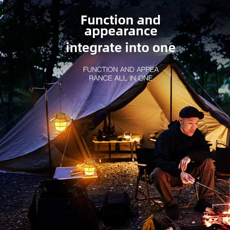 LED التخييم مصباح الرجعية مصباح معلق المحمولة ستبليس يعتم التخييم ضوء مقاوم للماء قابلة للشحن في الهواء الطلق ضوء فانوس