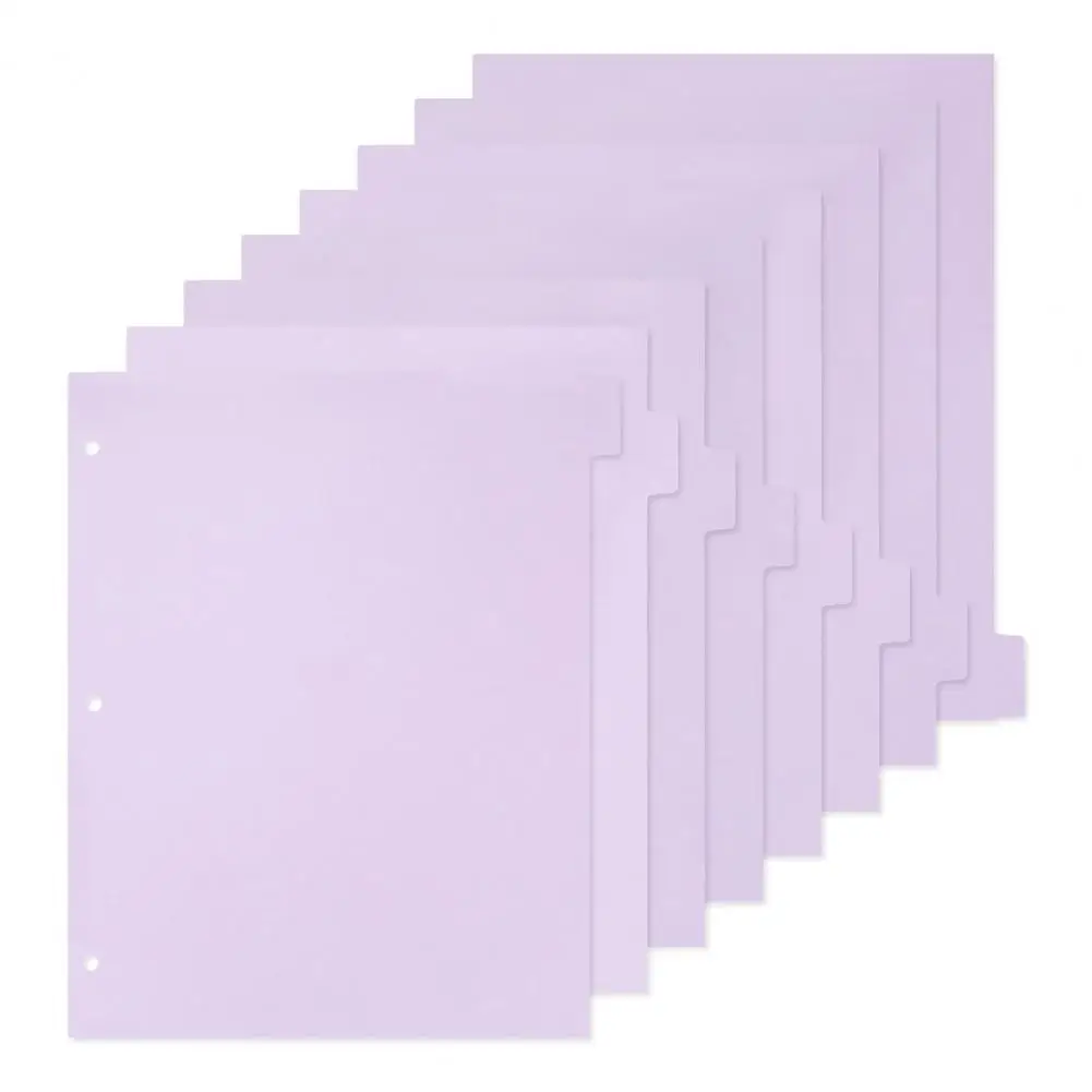 Slanted Pocket Dividers Durable Plastic Binder Dividers with Front Pocket Separator Pages 5-tab Index for Office