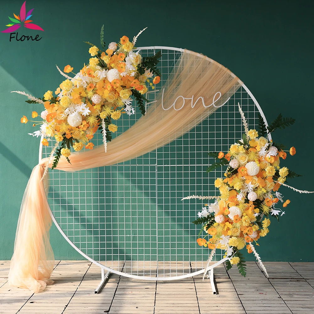 High Quality Sztuczne Kwiaty Fleur Artificielle Mariage Luxury Floral Arrangements Artificial Orange Yellow Flowers H1x0.6m