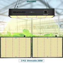 2 Stuks Upd 200W Led Grow Licht Full Spectrum Samsung Kraal Diy Met Rood Licht Leds Gebouwd Met Fans