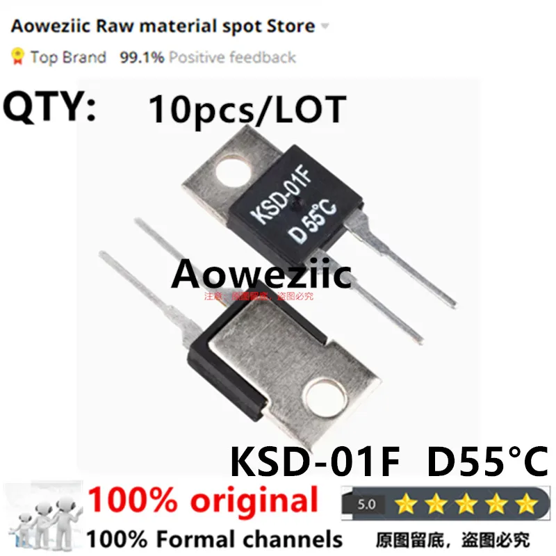 Aoweziic  100% New  Original  KSD-01F Normally Closed D30 35 40 45 50 65 75 80 95 100 120 150 ° C Temperature Control Switch