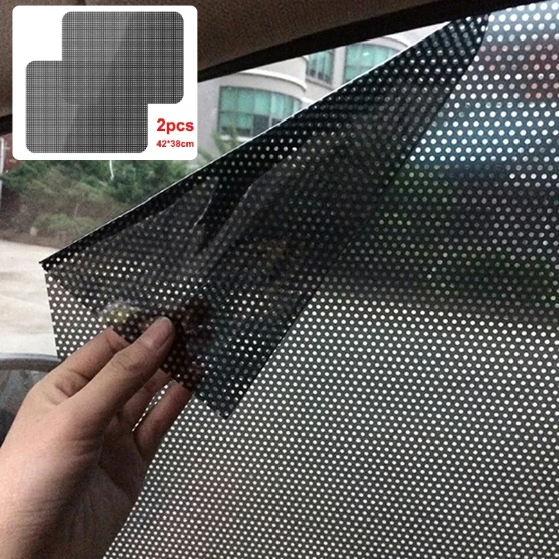 

2Pcs Car Sunshade Stickers static Electrostatic Window Sun-shading Stickers Sun Block Car Rear Windows Side Blocks Cover Film