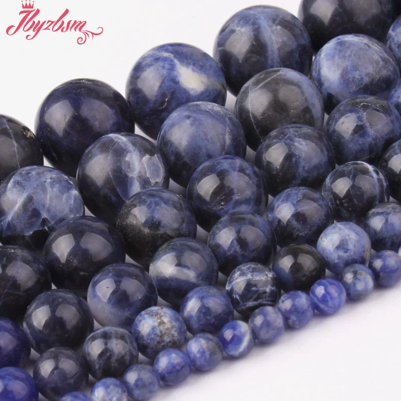 Natuurlijke Blauwe Sodalite Steen Kralen Ronde Spacer Streng 15Inch Voor Sieraden Maken Armband Handgemaakte Ketting Diy Bevindingen