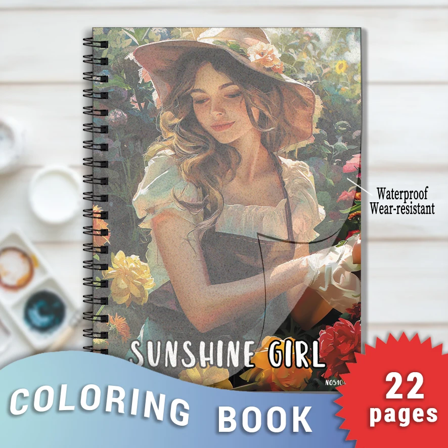 Beauty Coloring Book for Adults - 8.3 x 11.2 inches 22 pages character coloring book - helps relieve stress and emotions, positi