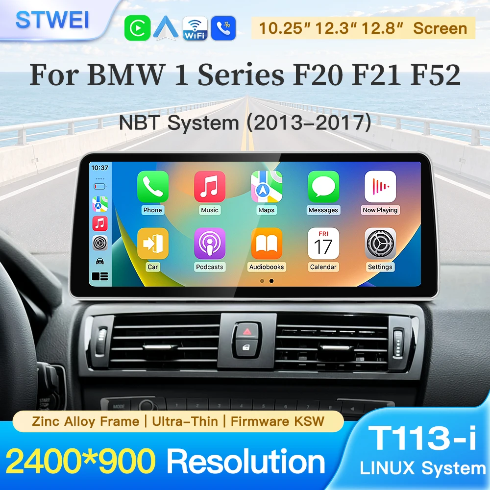 stwei 2026 Linux System 10.25 12.3 12.8inch Thin screen For BMW 1Series F20 F21 F52 NBT Wireless CarPlay Auto Car Video Players