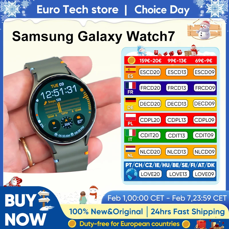 Immagine di Samsung Galaxy Watch 7 Smartwatch Bluetooth 5.3 40/44mm 1.3'' Schermo Super AMOLED Monitor sanitario Samsung Wear OS GPS