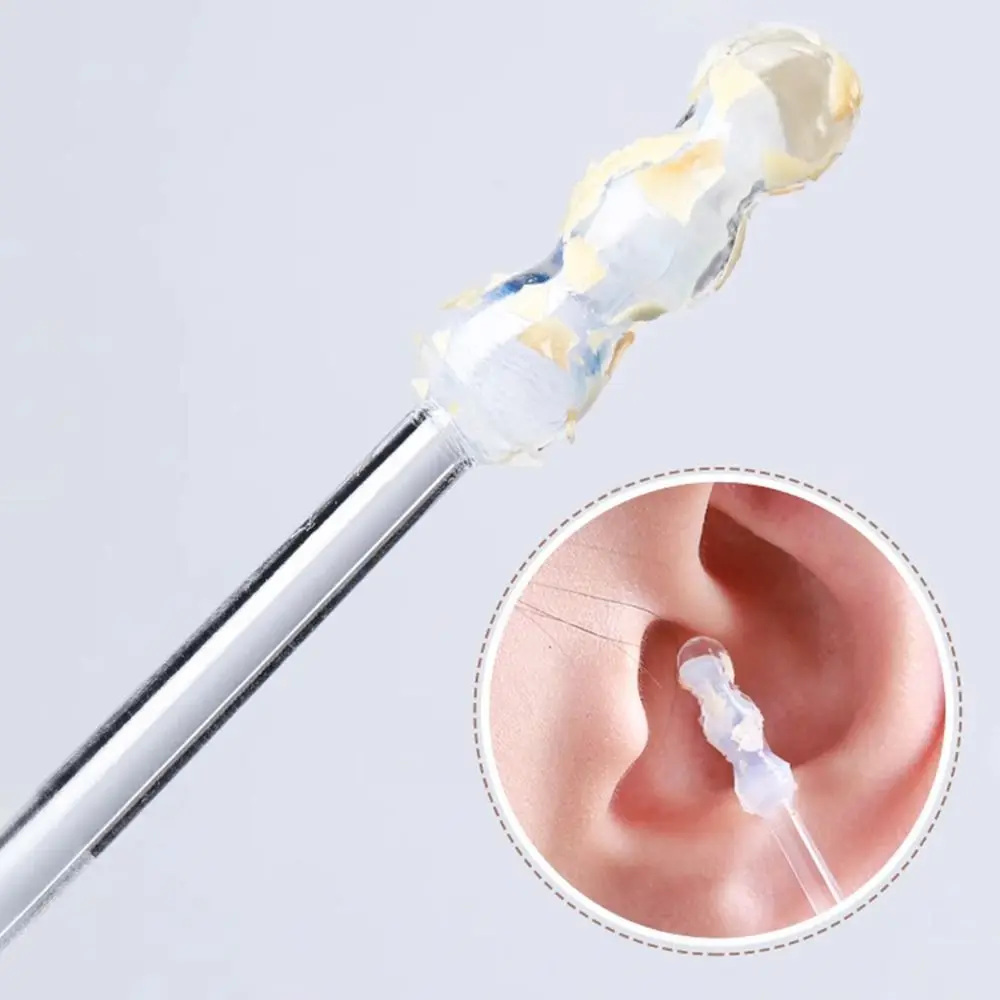 24 قطعة/صندوق جديد سيليكون المتاح الأذن مسحات لينة الأذن الأنظف لزجة الأذن مسحات الأذن الشمع أداة إزالة الصواميل الاستخدام المنزلي