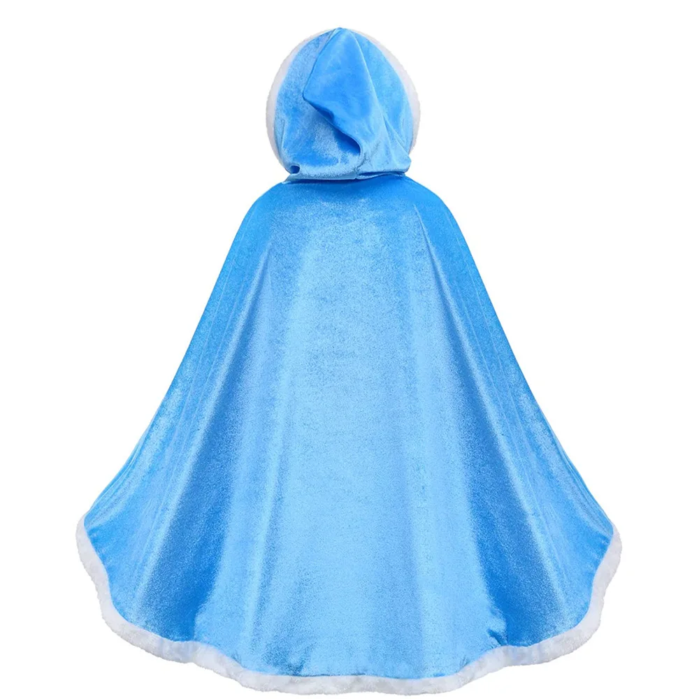 Disney Frozen Elsa Cloak Halloween Costume Cosplay for Girls Autumn and Winter Plus Velvet Cloak Princess Clothing