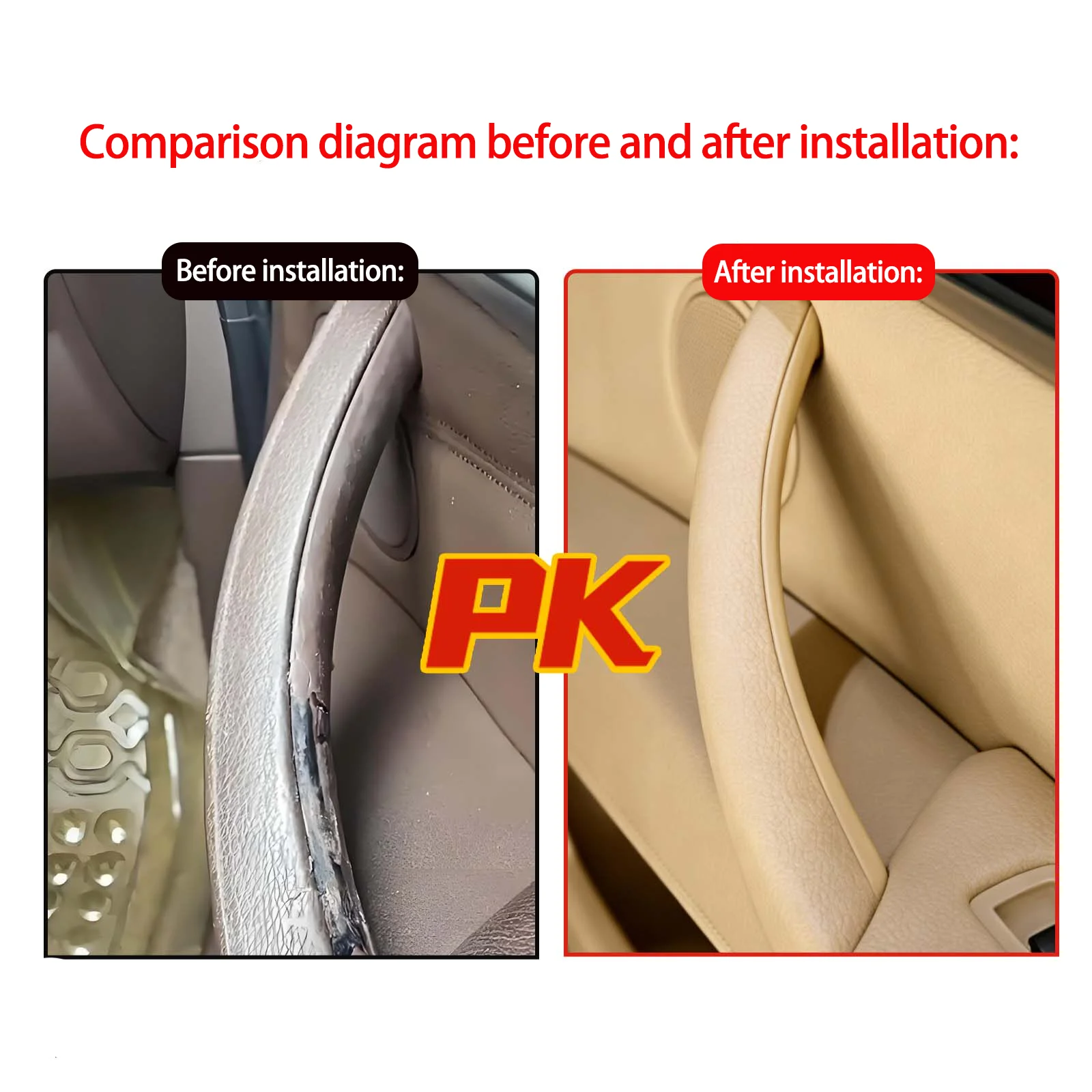 Black 4-Piece Set For BMW X5 E70 X6 E71 E72 Inner Door Handle Replacement Kit 2006-2015 Car Handle Assembly for Vehicle