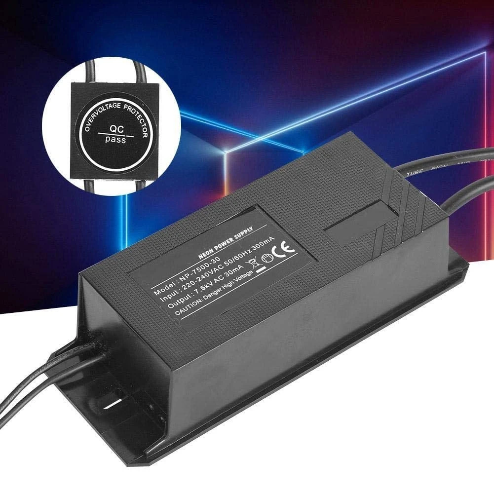 NP-7500-30 Neon Electronic Transformer 220V-240V 7.5KV Neon Sign Light Power Supply 7500V 30mA Electronic Transformer