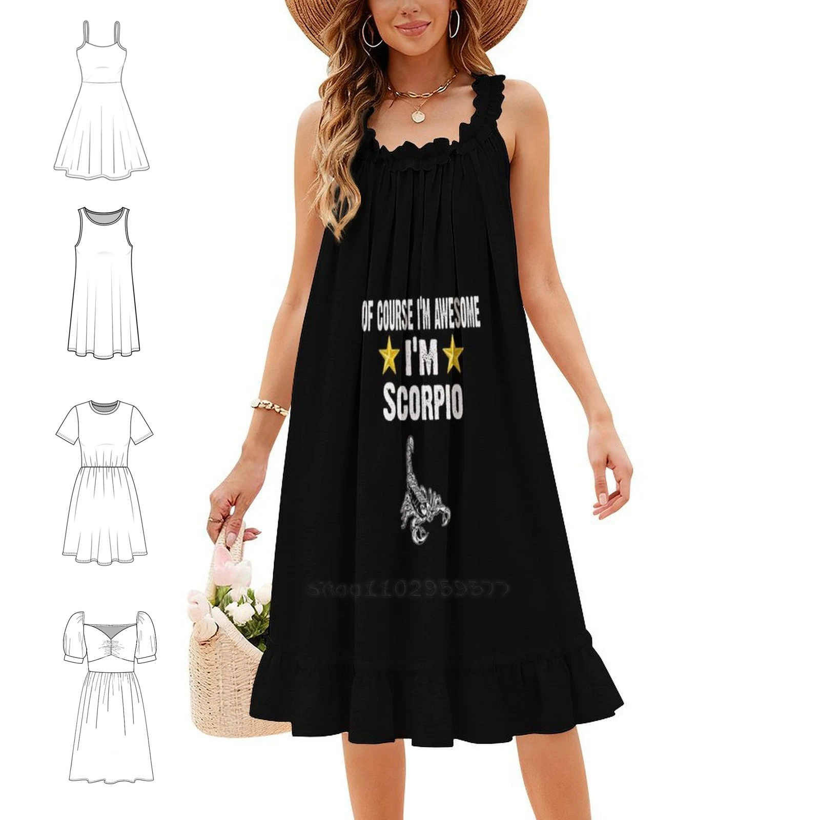 Of Course Im Awesome Im Scorpio Zodiac Signs Horoscope Korean Style Dress For Women Elegant Casual Dress For Party Or Daily