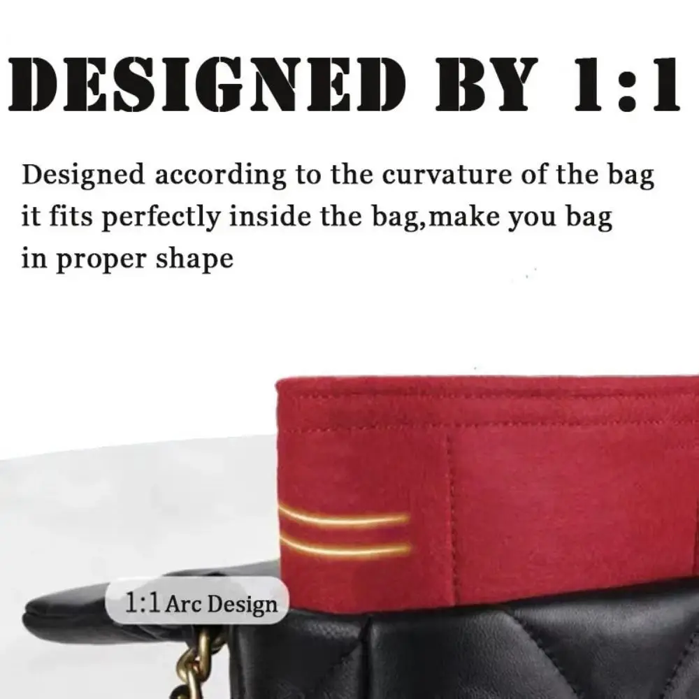 1Pcs Storage Bags Insert Bag Durable Portable Felt Bag Organizer Travel Multi-Pocket Linner Bag for Longchamp Mini Bag