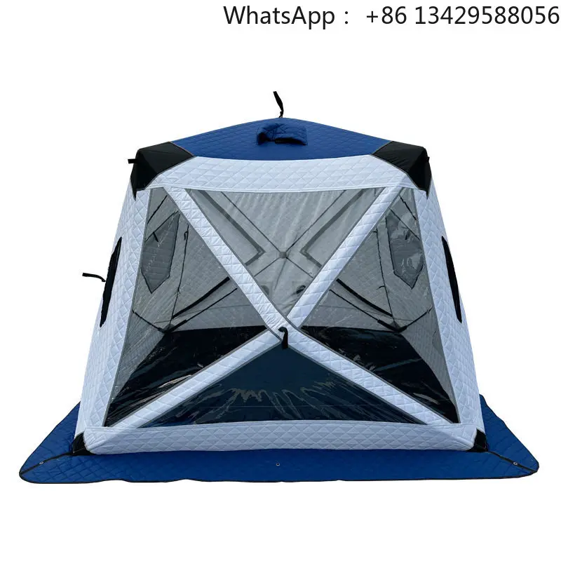 fishing sauna chimney, winter lighting, ice fishing tent, thickened large window, firewood warm mouth, portable tent
