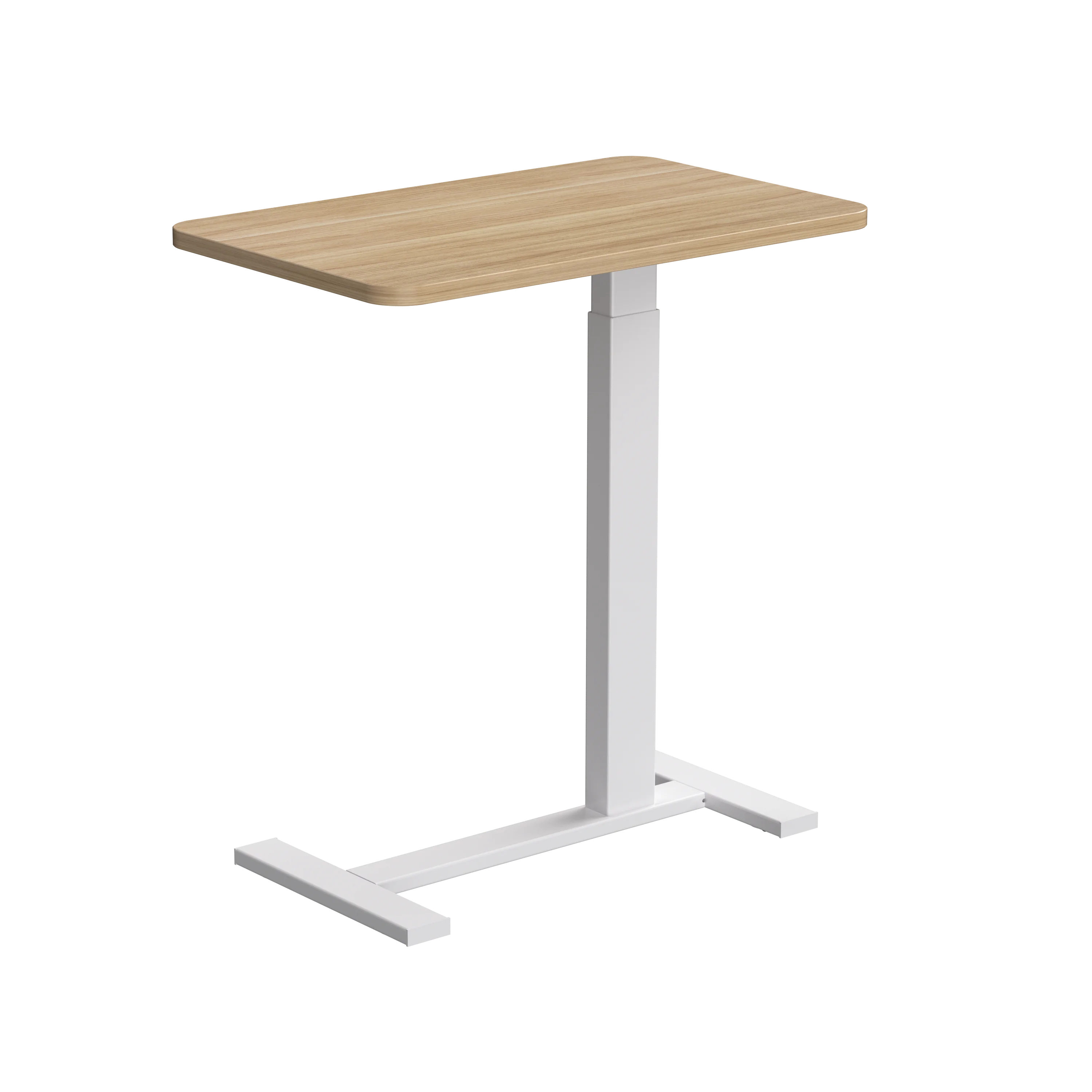 Hospital Patient Bed Tray Table Overbed Laptop Desk with Rolling Wheels Black Bedside Stand for Study