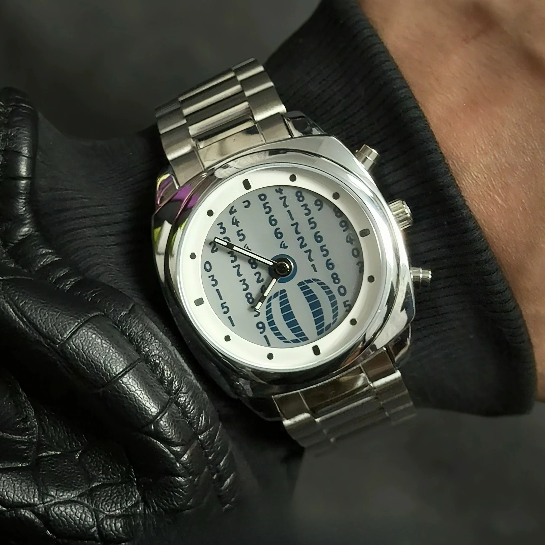 Hacker Digital Dynamic Double Display Men's Watch Fun Fashion Men's and Women's Steel Band Luminous Y2K Watch Cool Holiday Gift