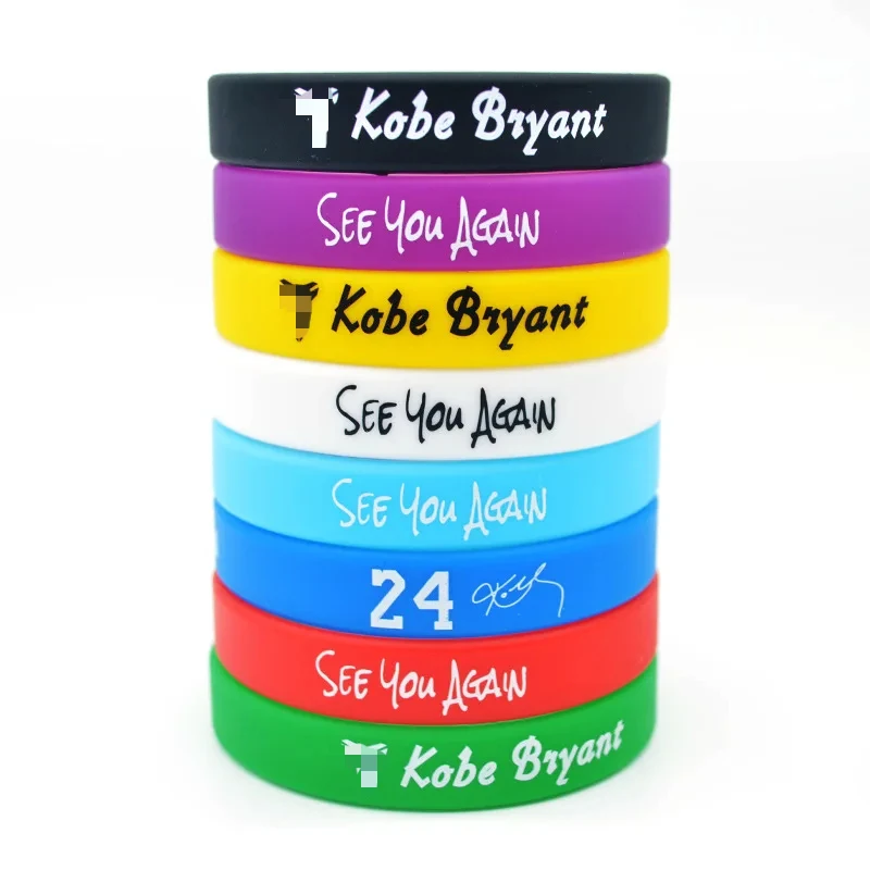 8pcs Basketball Sports Bracelet Band Kobe James Curry Owen Durant Silicone Fan Outdoor Football Wristband Food Grade Silicone