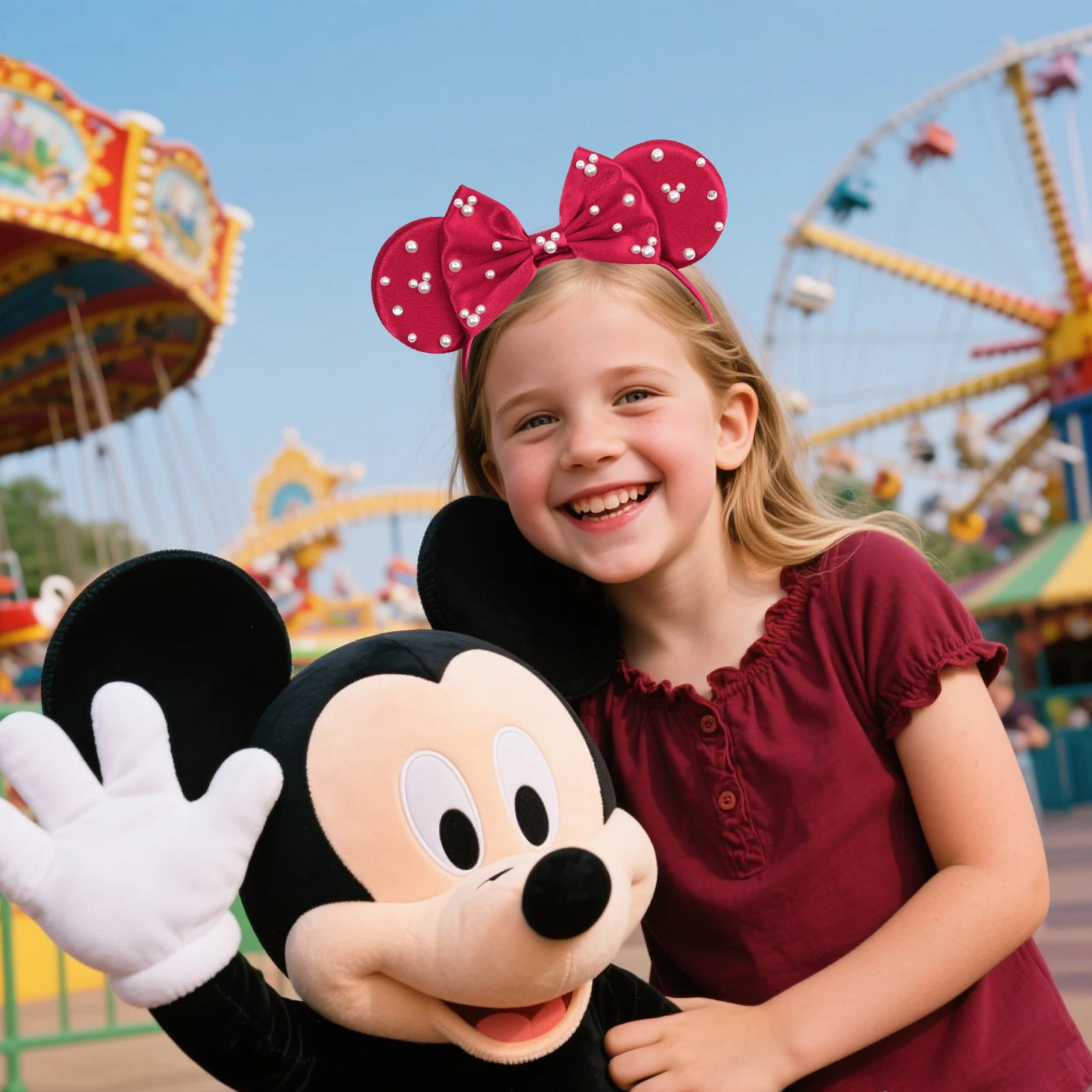 

1pc Classic Minnie Mouse Ear Hair Strap Fashion Princess Hairband for Party Photography Birthday Gift Women's Hair Accessories