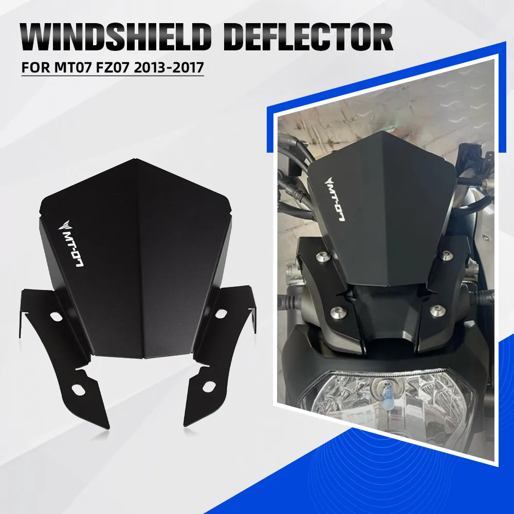 

MT07 Motorcycle Accessories Aluminum Sports WindScreen Windshield Deflector For YAMAHA MT07/FZ07 MT-07 2014 2015 2016 2017