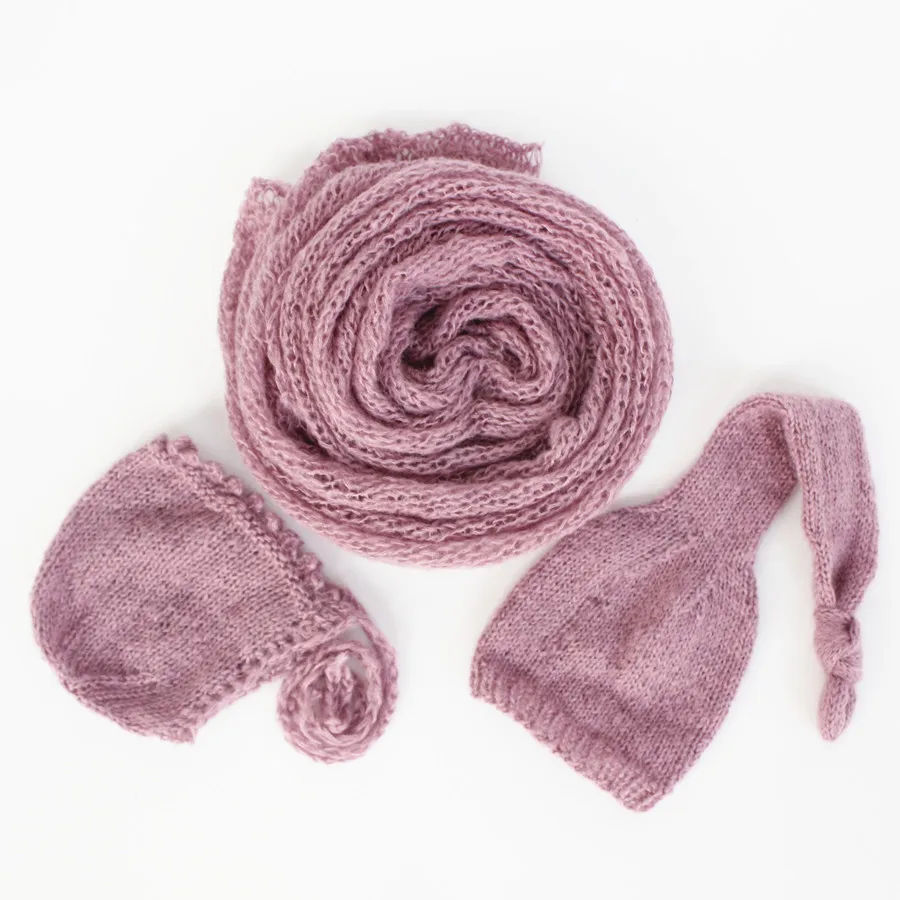 unelmista totta Free Shipping 3pieces Newborn Photo Scarf Set Baby Hat Photography Props Hand Knitting Baby Accessories