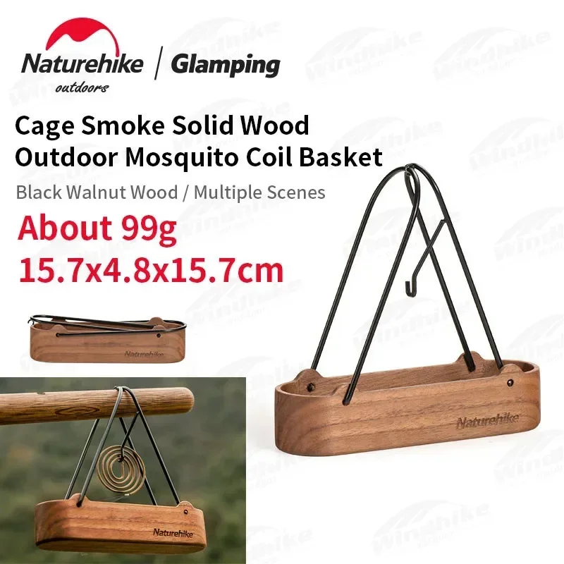 

Naturehike Portable Mosquito Coil Basket Ultralight Foldable Hanging Incense Basket Camping Outdoor Home Decorative Wooden Frame