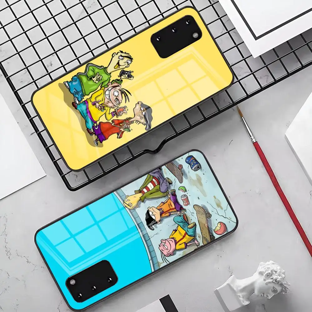C-cartoon E-Ed Edd N Eddy Phone Case Phone Case For Samsung S26 S25 S24 S23 FE Plus Ultra A57 A37 A27 A17 Black Glass Case