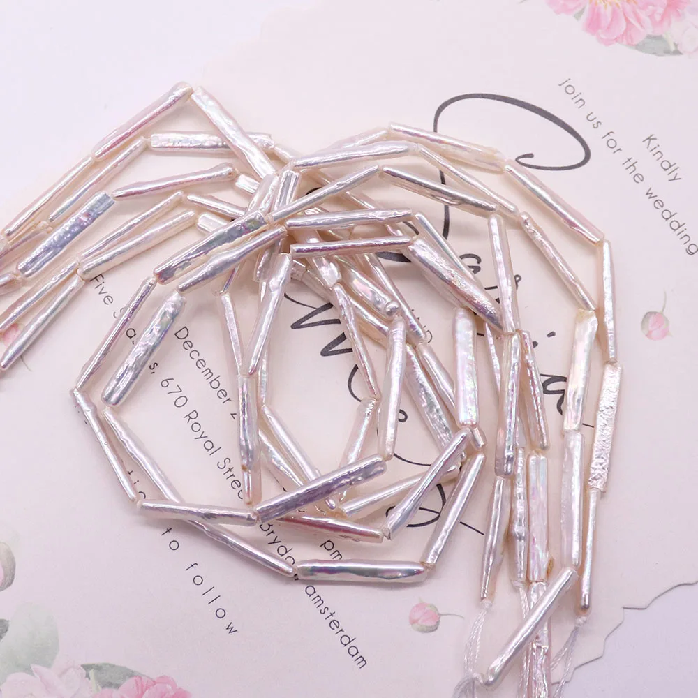 

Длинная полоска, серебряный стержень, натуральный барокко, гладкий жемчуг с прямыми отверстиями, бисерные нитки, очаровательное ожерелье, браслет, аксессуары «сделай сам»