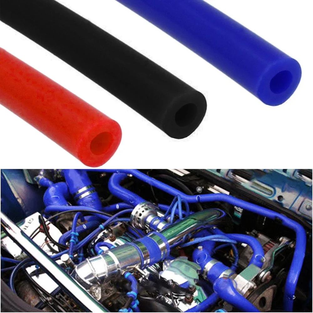 1pc 1-50 Meter Universal Car Vacuum Silicone Hose 4mm Inner Diameter 3mm Thickness Auto Racing Line Pipe Tube Blue Red Black