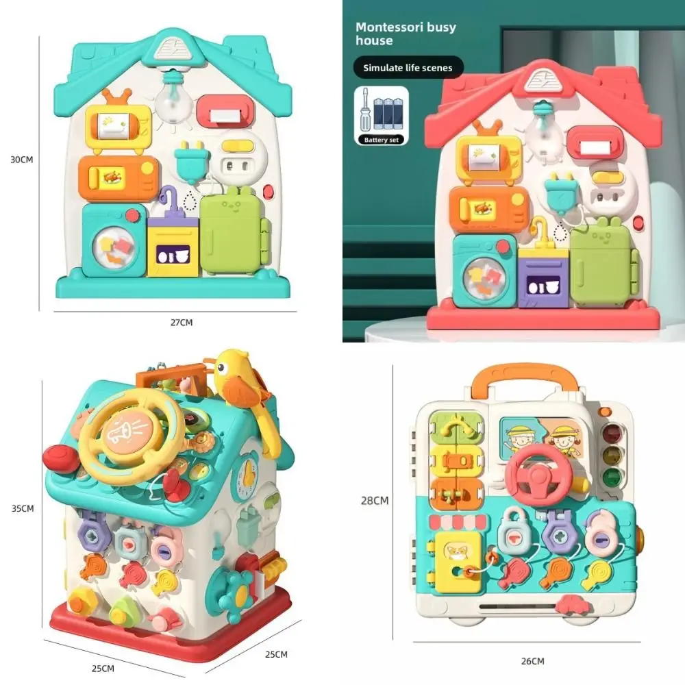 Nieuw 63-IN-1 Montessori Busy Board Algemene kennispuzzel Vroeg onderwijs Zintuiglijke ontwikkeling Stuurwiel voor