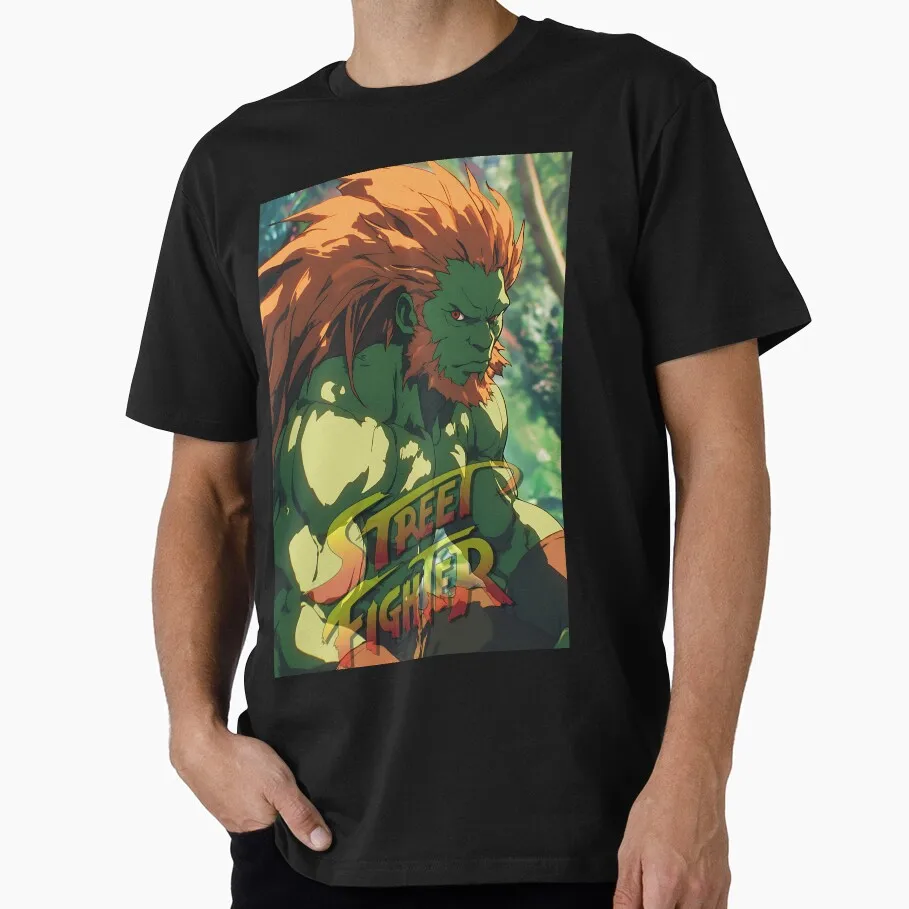 

Blanka Street Fighter Retro Videogame Gift t shirt for man 1225 Arcade Fighter Art Graphic Tee Y2K ClothesAll size Tops S-6XL