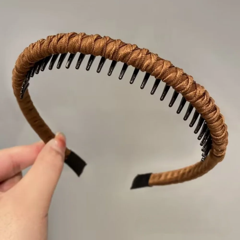Geflochtenes Stoff-Stirnband, Einfarbiges Dünnes Haarband, Doppelter Böhmischer Rutschfester Haarreif, Haar-Accessoires für Mädchen – Detail 8