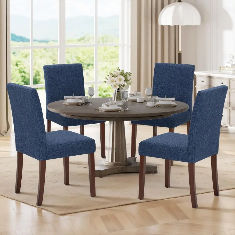 

holstered Dining Chairs Set of 4, Modern Fabric Dining Room Chair, Wooden Dining Chair, Kitchen Side Chairs, Farmhouse Dinner