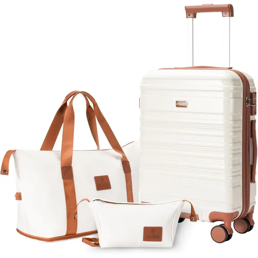 

on Luggage Set, 22x14x9 airline approved 100 PC hardshell, Lightweight TSA Locks Quiet Spinner Wheels Durable Zipper, Travel Lug