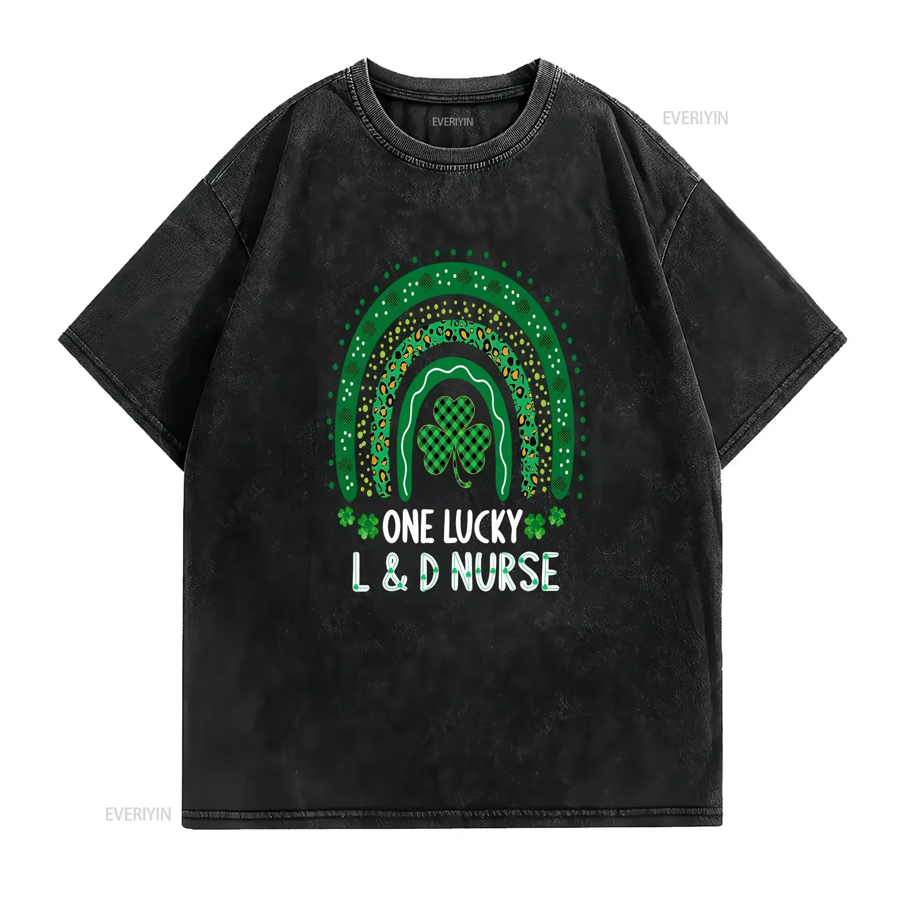 One Lucky Labor and Delivery Nurse St Patricks Day s T Shirt  vintage Washed Stretched Unisex Breathable Casual Slightly