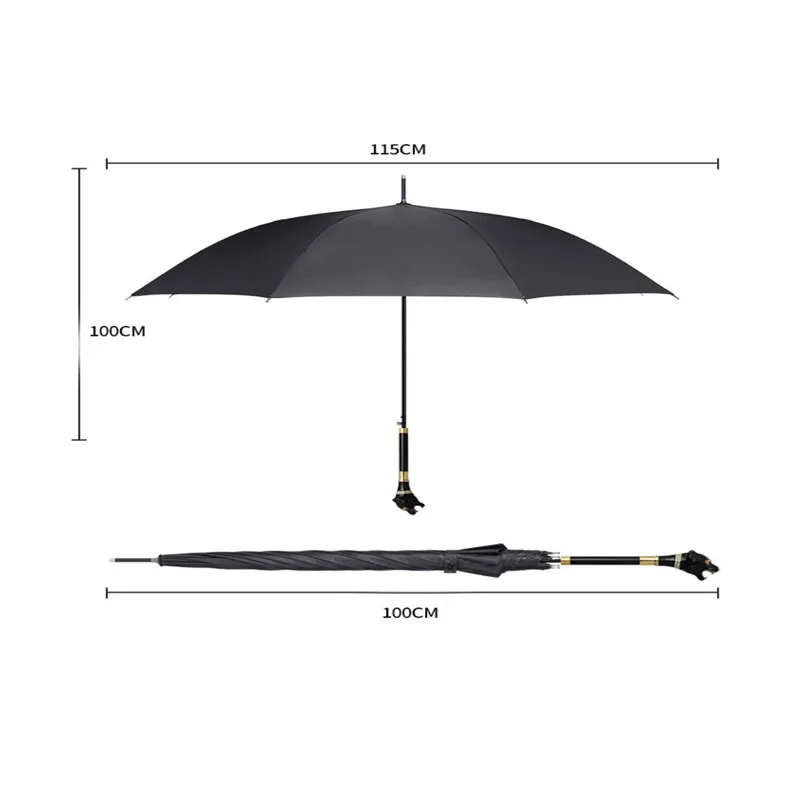 Luxury Long Handle Umbrella Creative Animal Head Shade Umbrellas Men Large Golf Umbrella Windproof Reinforced Parasols Business