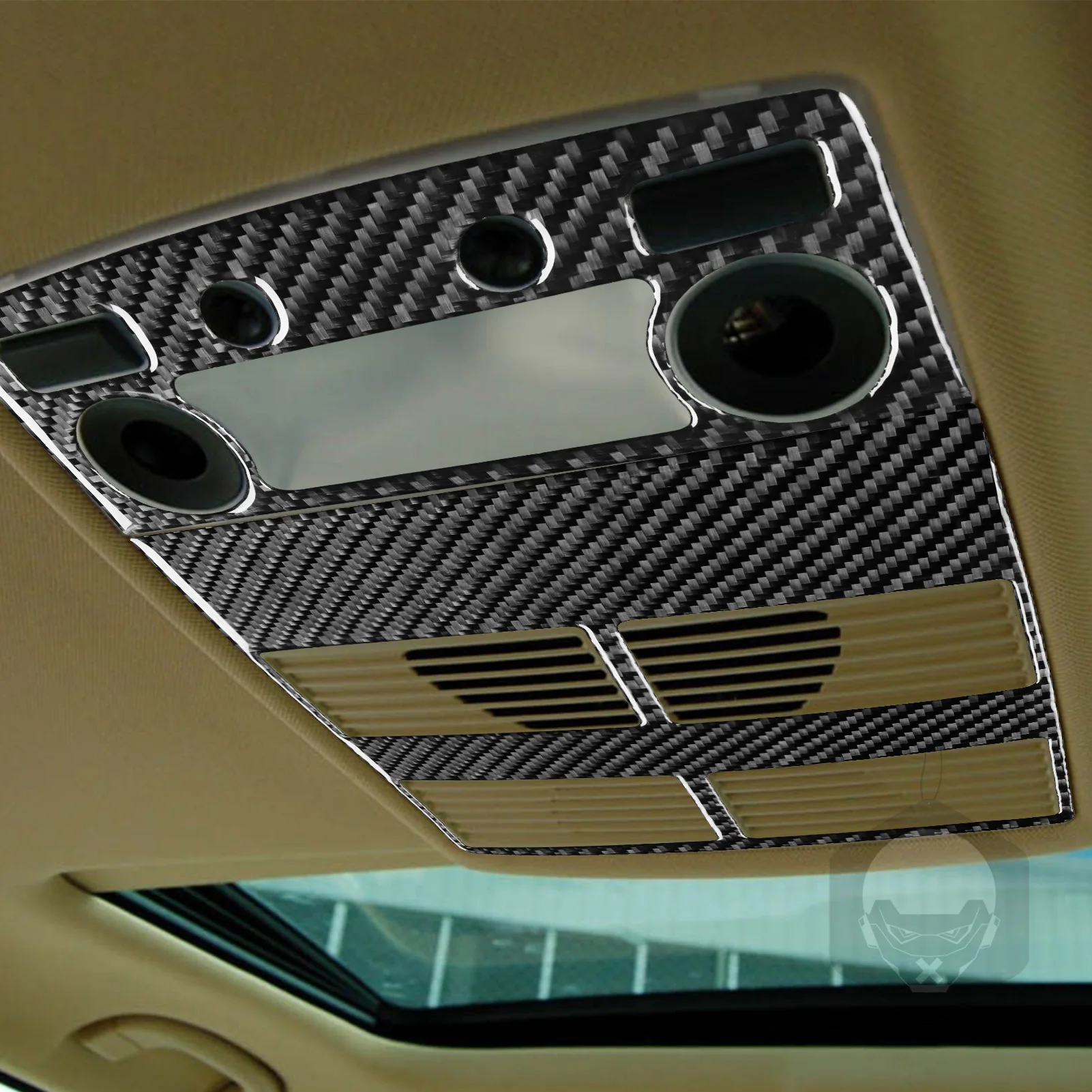 For BMW 5 Series E60 2004-2010 Accessories Carbon Fiber Car Interior Roof Reading Light Set Speak Panel Trim Sticker Decoration - view 2